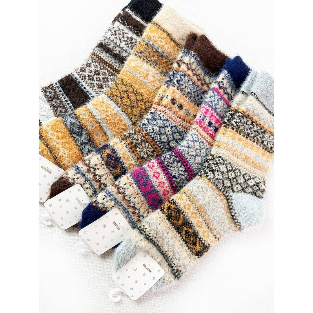 Vintage Winter Warm Mixed Pattern Socks