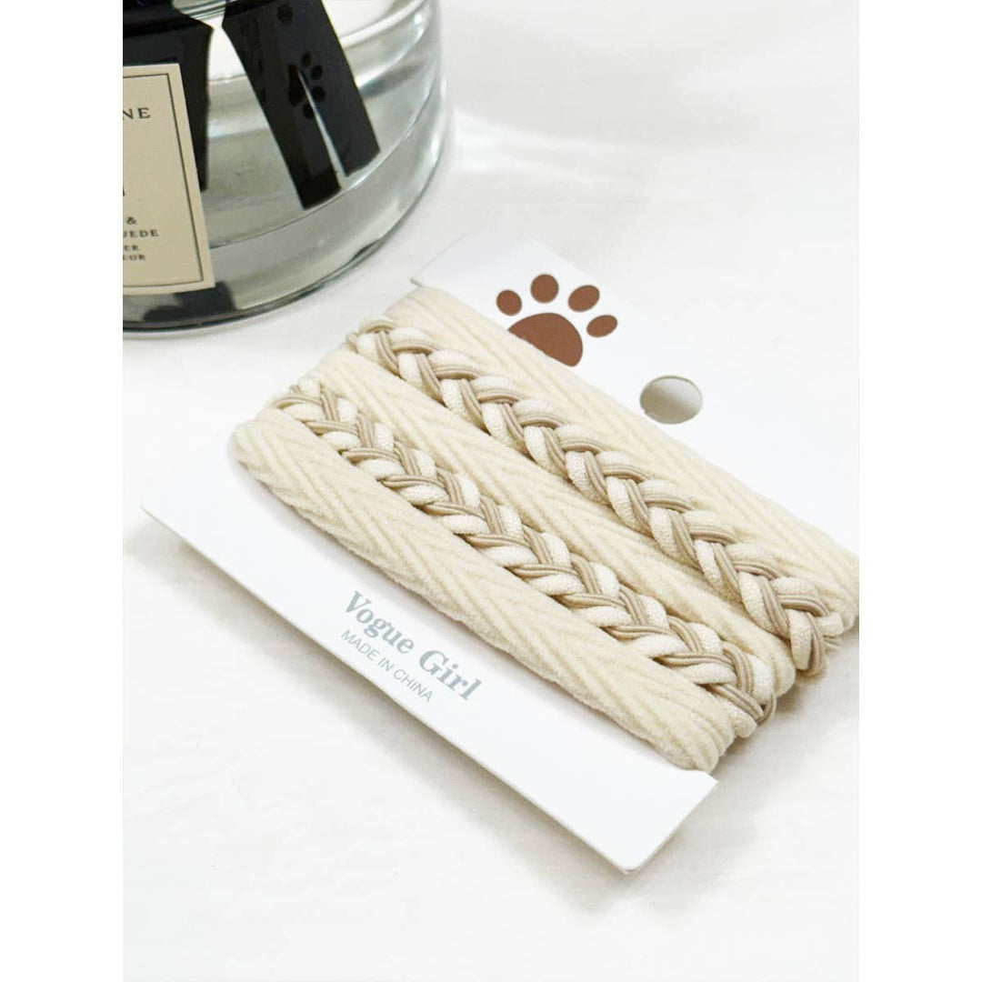 Plain and  Braided Mixed Elastic Stretch Hair Ties