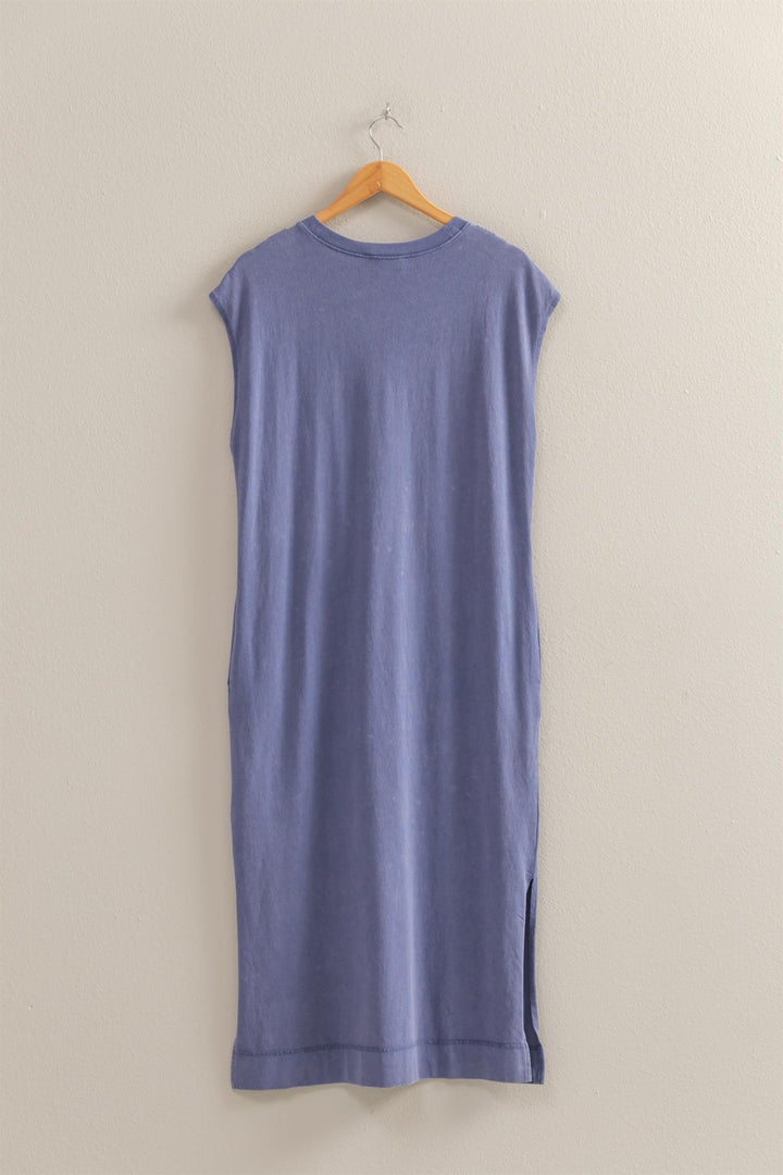 All For Sum Sleeveless Midi Dress in Indigo