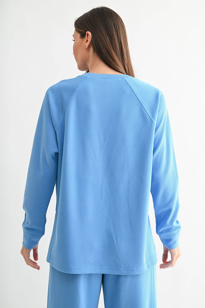 Luxe Sand Wash Rib Raglan Tee