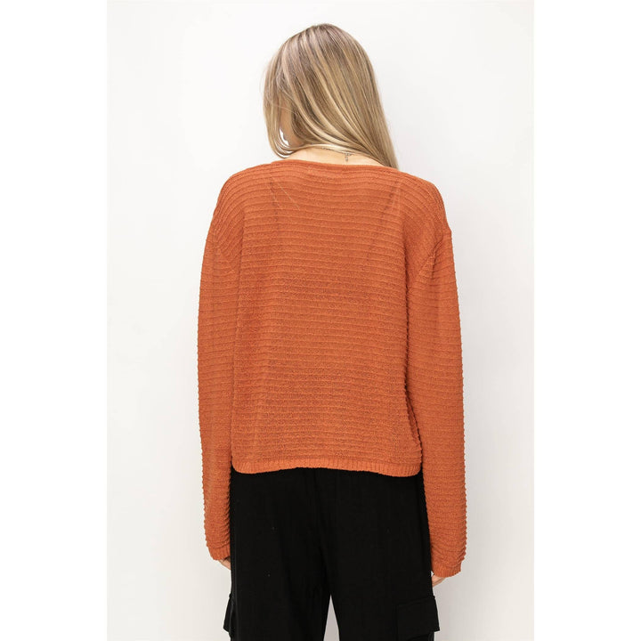 V Neck Dropped Shoulder Sweater