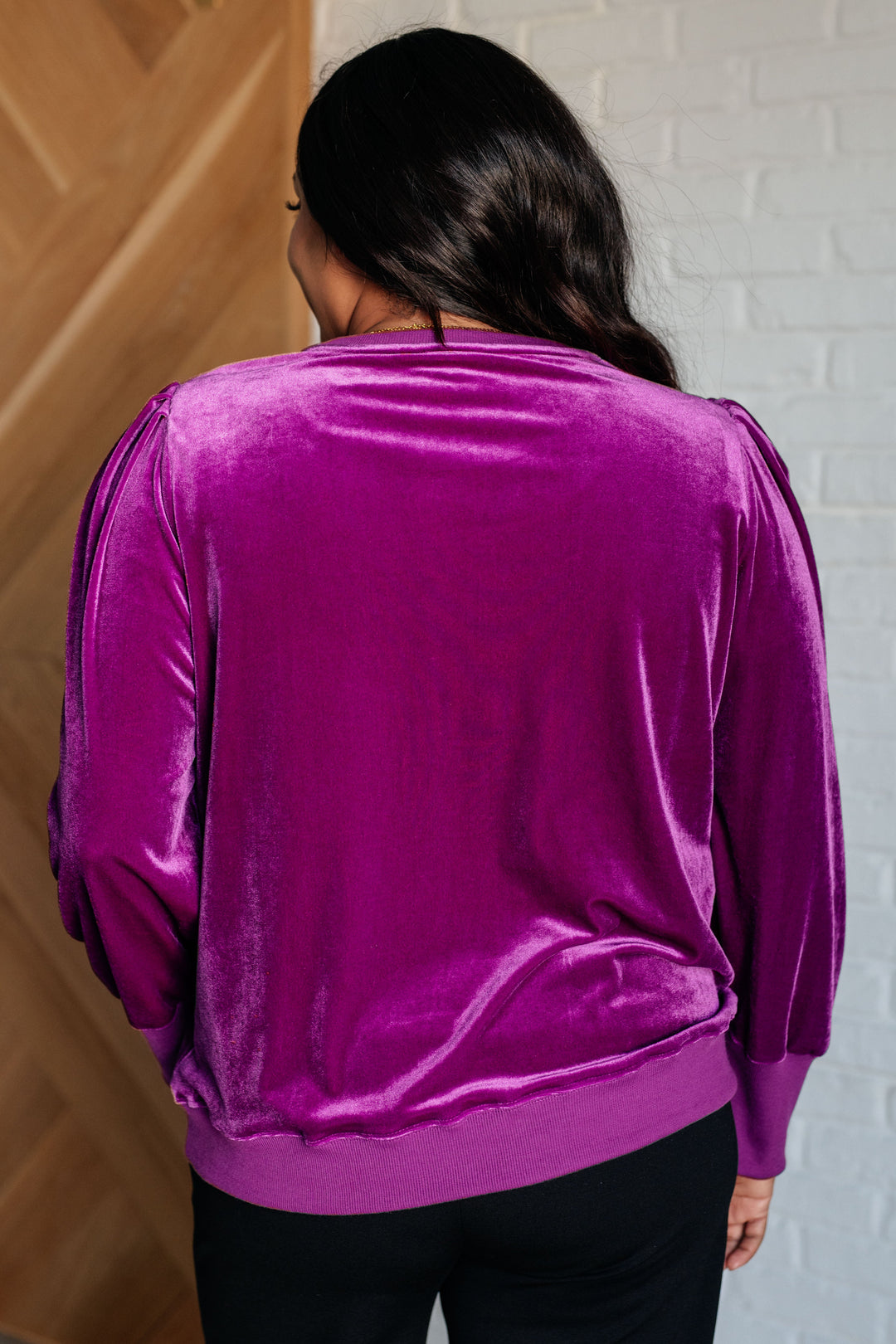 Dress to Impress Velour Pullover in Magenta