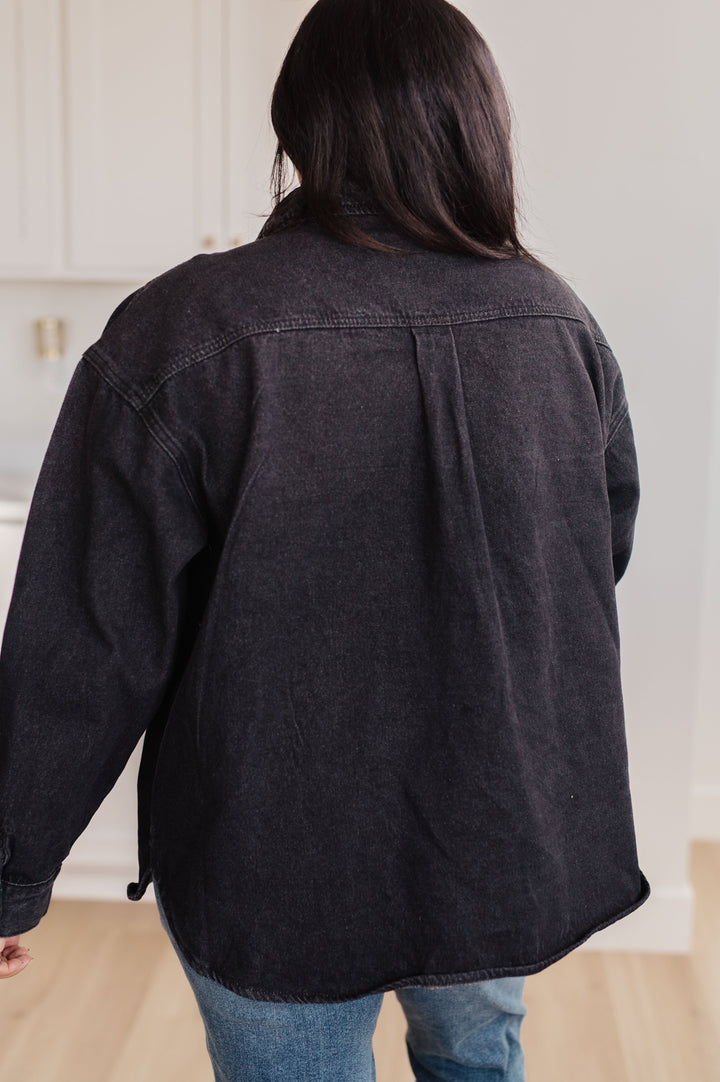 Free Reign Oversized Denim Jacket in Black