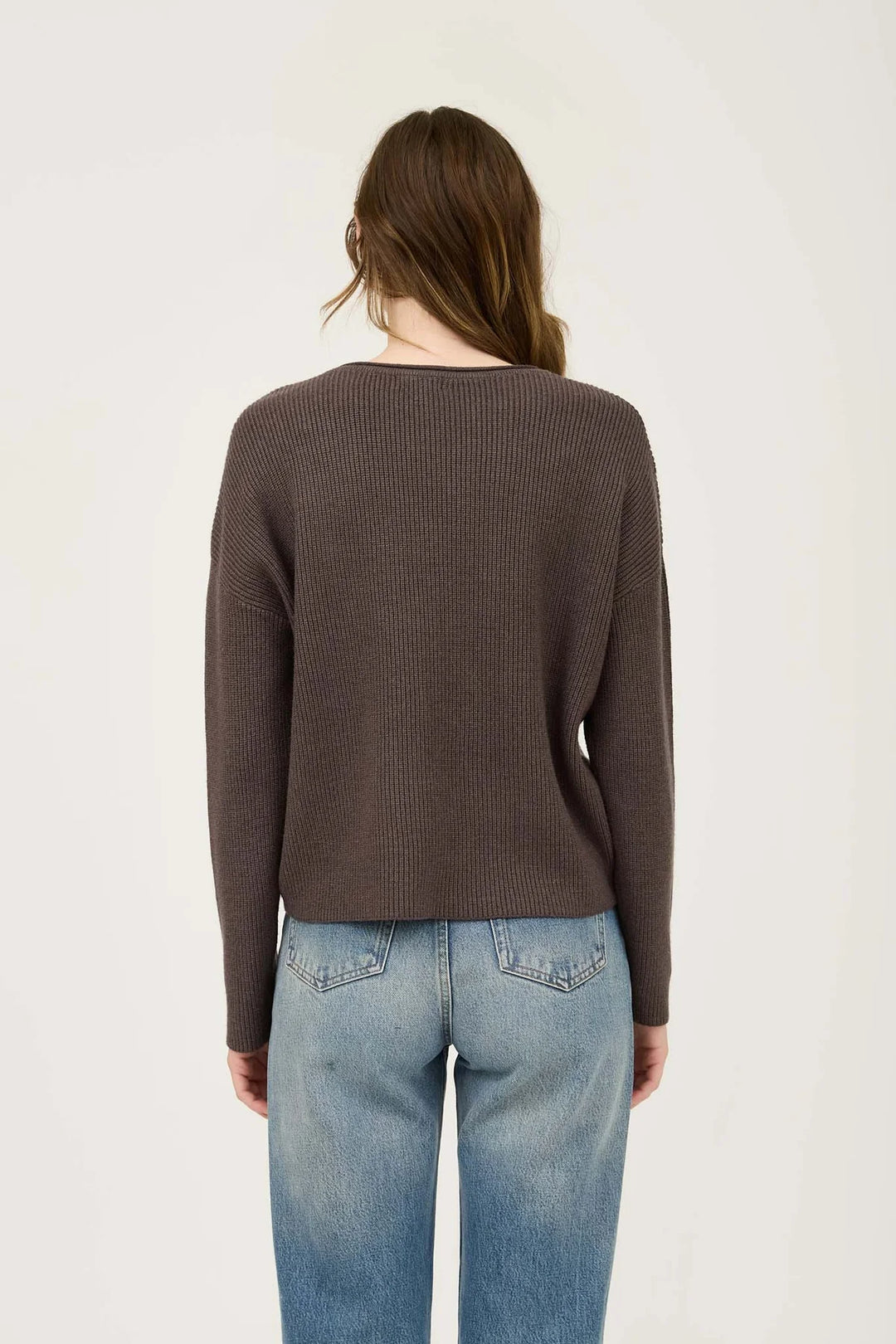 Fall Into Place Ribbed Sweater in Mocha