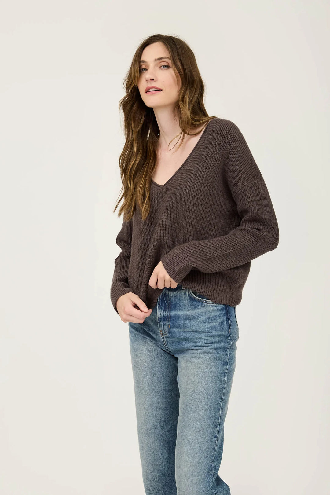 Fall Into Place Ribbed Sweater in Mocha