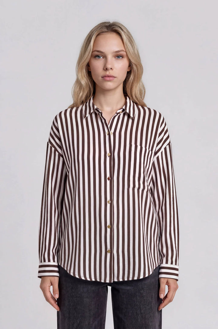 VERTICAL STRIPE COLLARED