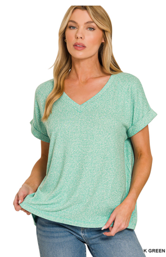 I Just Might Super Soft Short Sleeve Top in Kelly Green