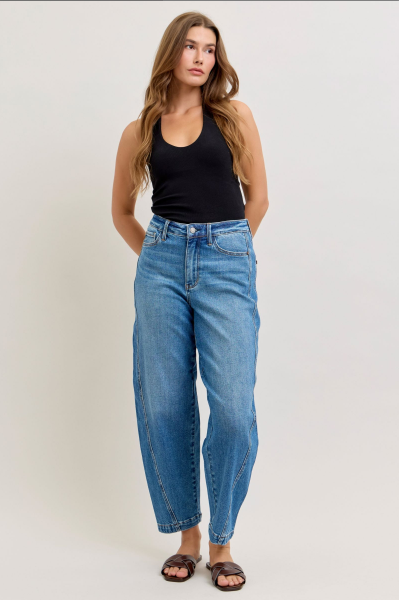 Elle High Rise Rigid Magic Barrel Jeans by Judy Blue