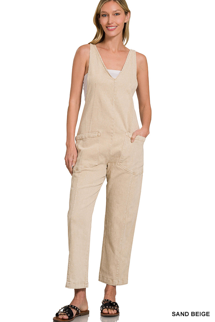 Would've Been the One Casual Adjustable Jumpsuit in Sand Beige