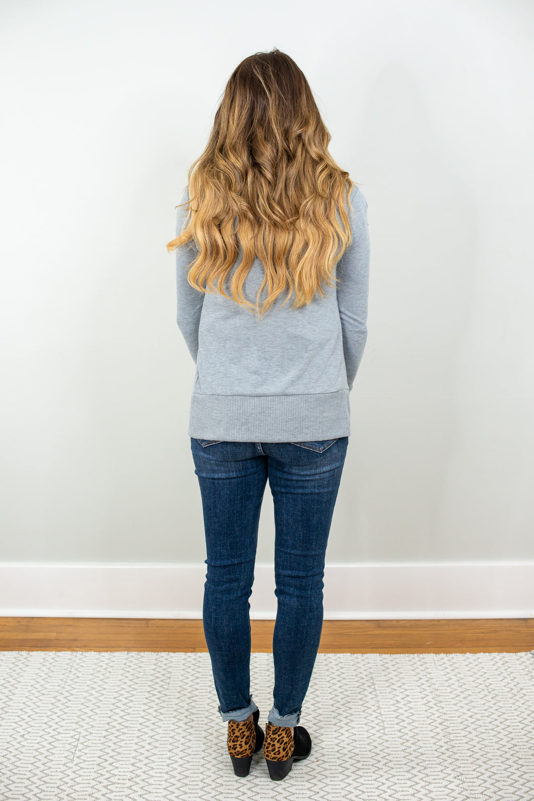 Looking Out Heather Gray Snap Cardigan