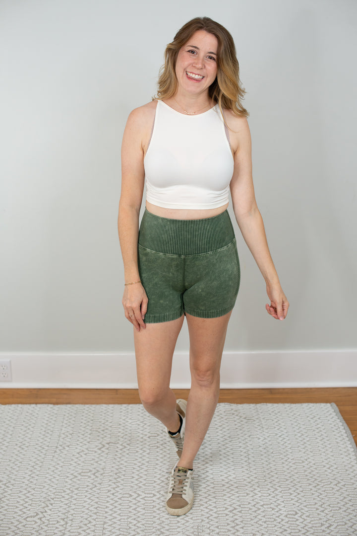 Mirabel Stone Washed Seamless Biker Shorts