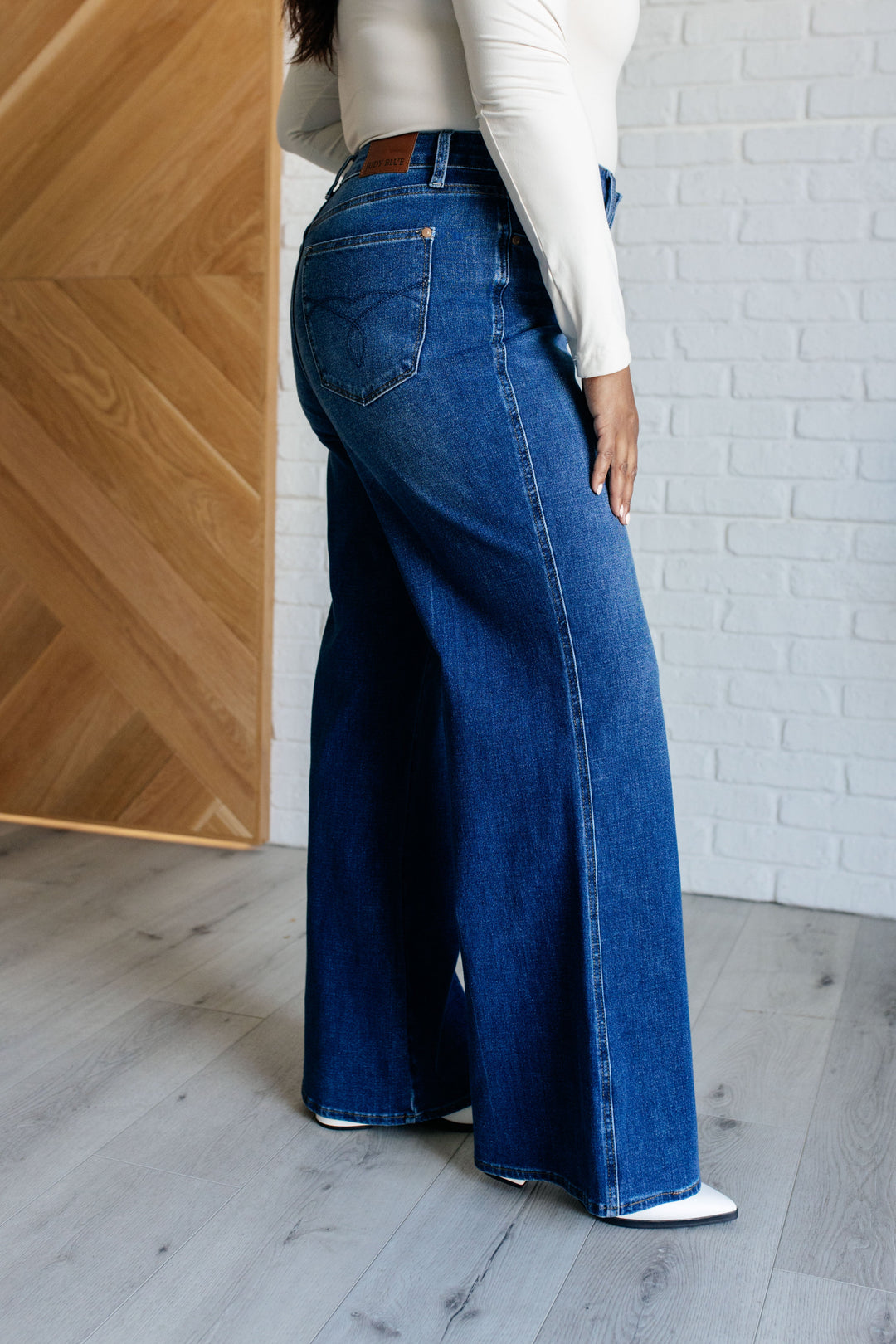 Eliza High Rise Control Top Retro Wide Leg Jeans --