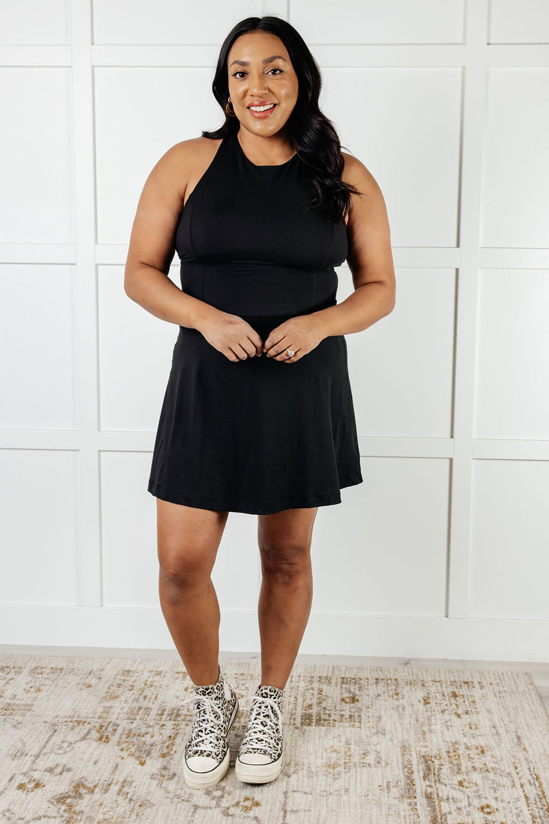 Gym and Tonic Butter Romper Dress in  Black