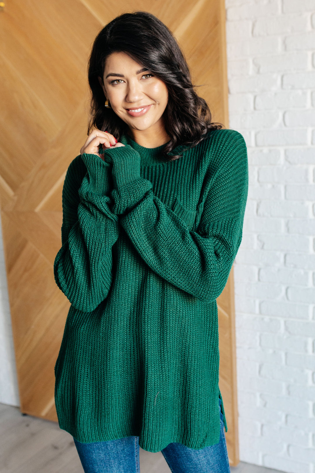 Hero of the Hour Crew Neck Sweater in Hunter Green