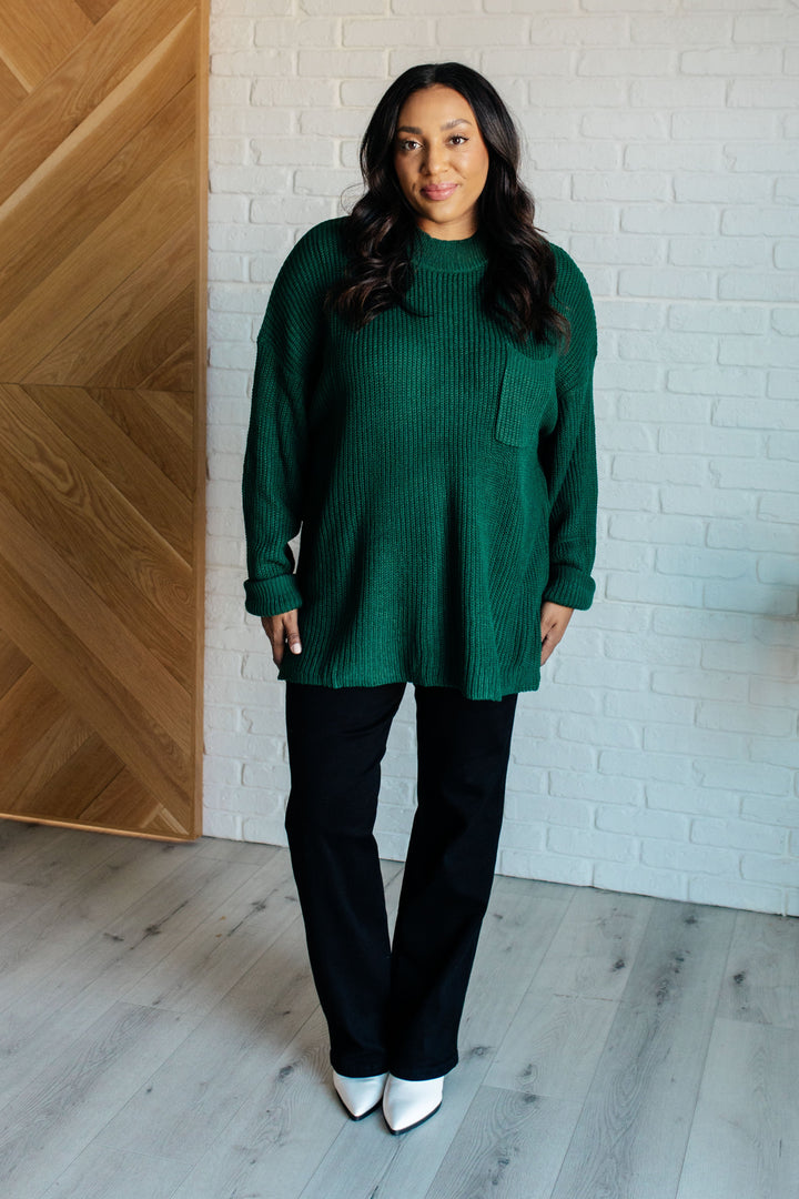 Hero of the Hour Crew Neck Sweater in Hunter Green