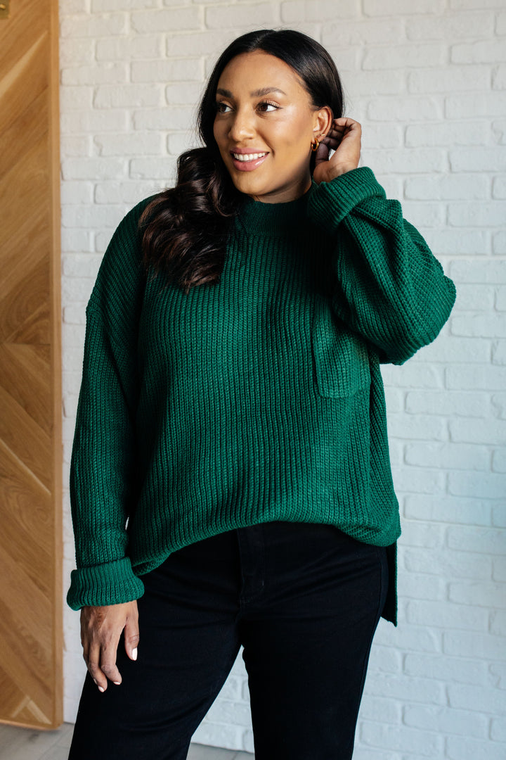 Hero of the Hour Crew Neck Sweater in Hunter Green