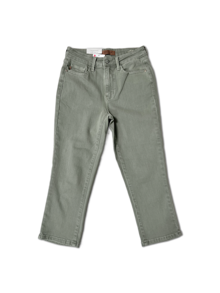 On the Coast Mid Rise Sage Capri by Judy Blue