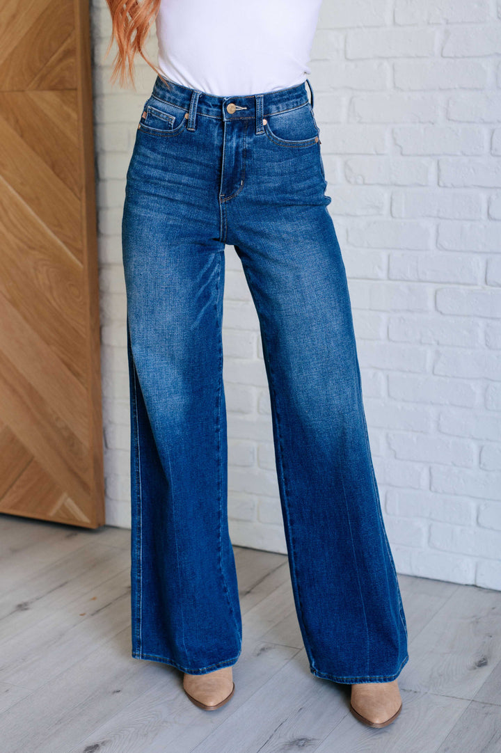 Eliza High Rise Control Top Retro Wide Leg Jeans --