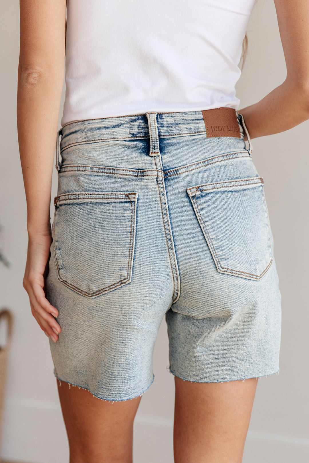 Luna High Rise Mineral Wash Distressed Boyfriend Shorts