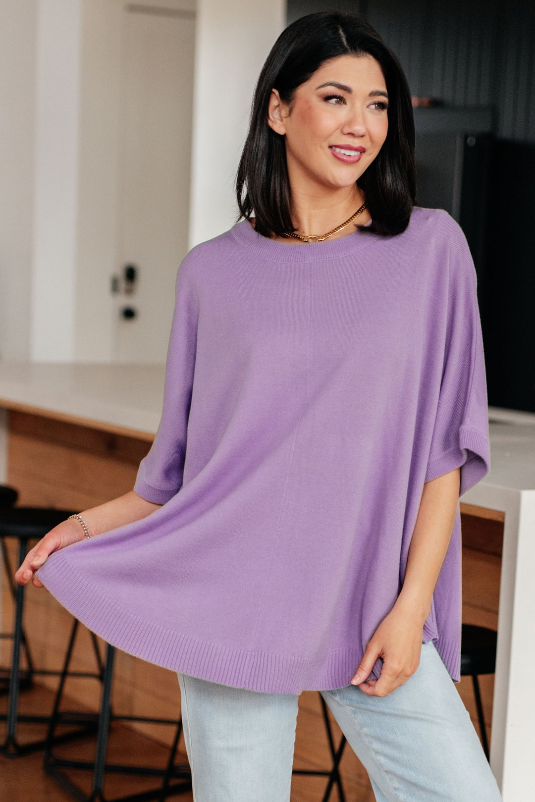 Lilac Whisper Dolman Sleeve Top