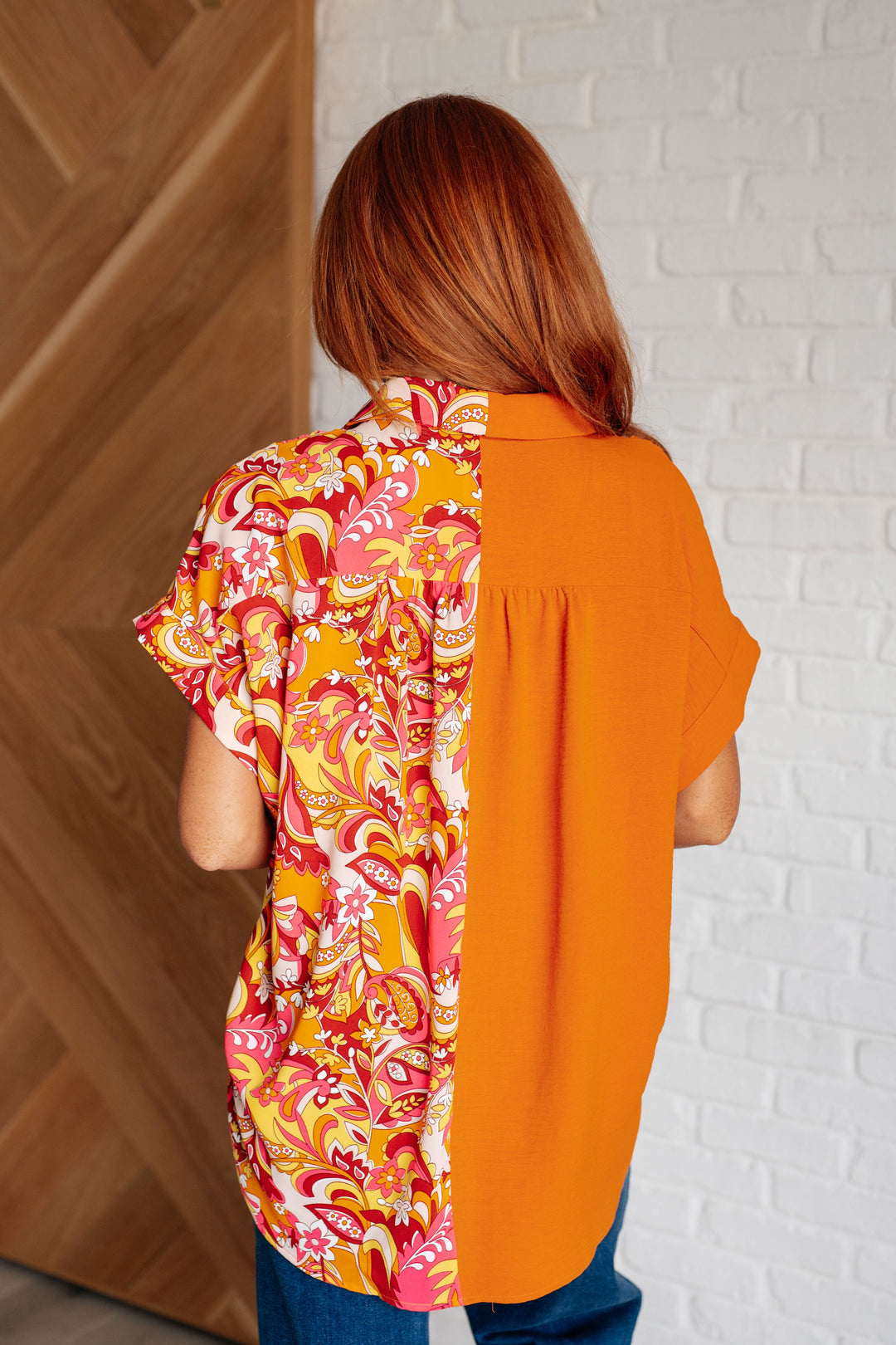 Forever Yours Blouse in Orange Floral