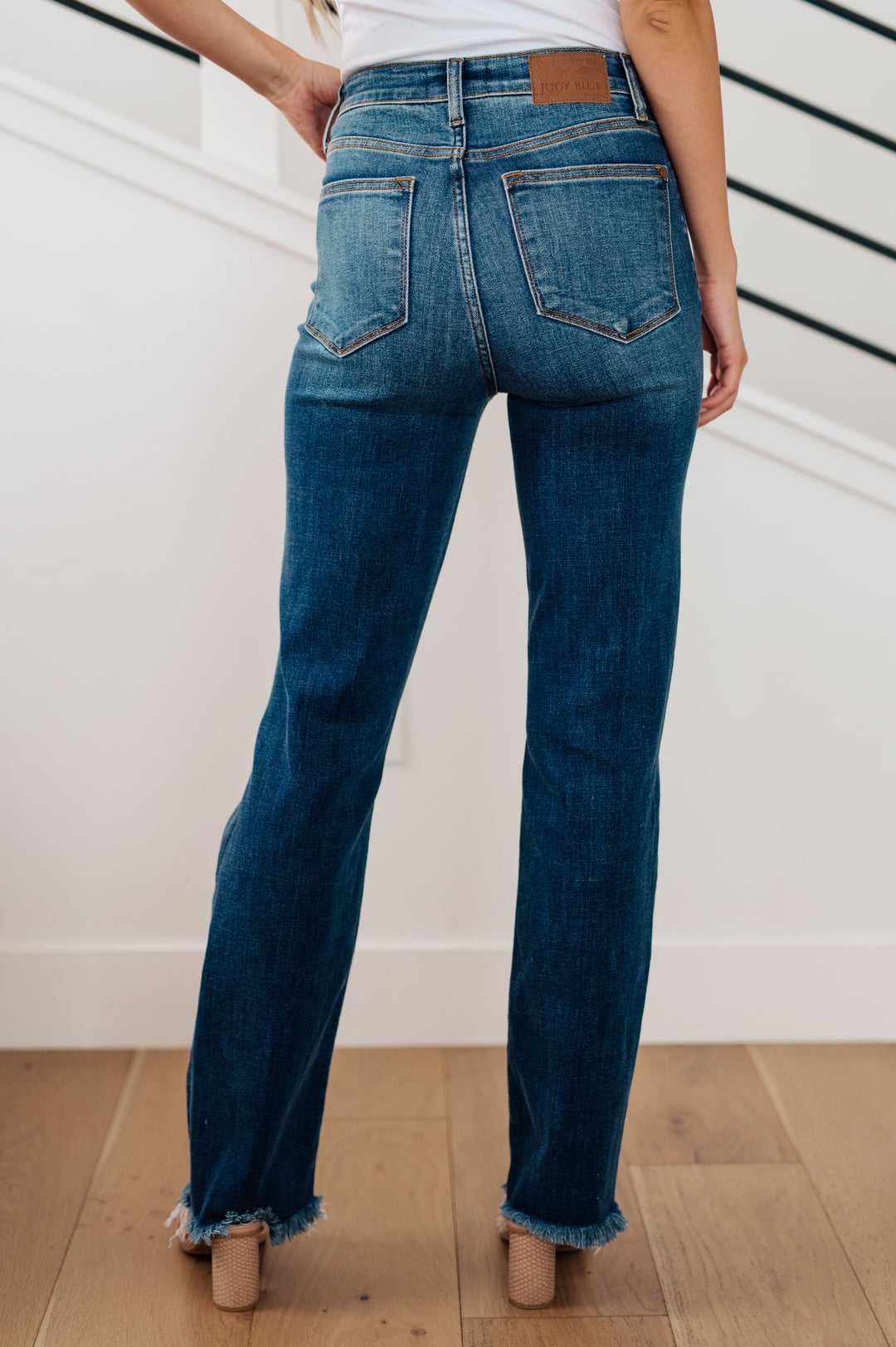 Jules High Rise Distressed Straight Jeans