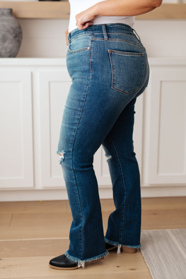 Jules High Rise Distressed Straight Jeans