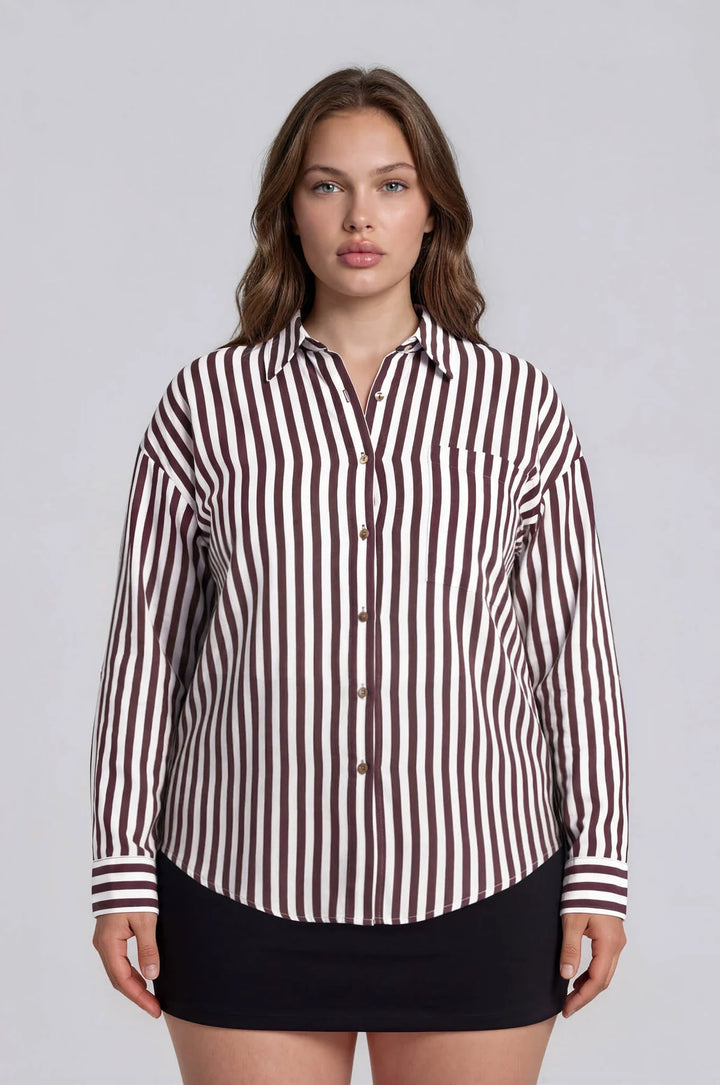 VERTICAL STRIPE COLLARED