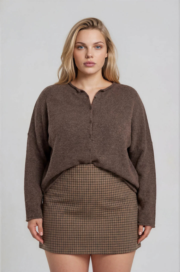 All In Plus Lightweight Button Down Knit Cardigan