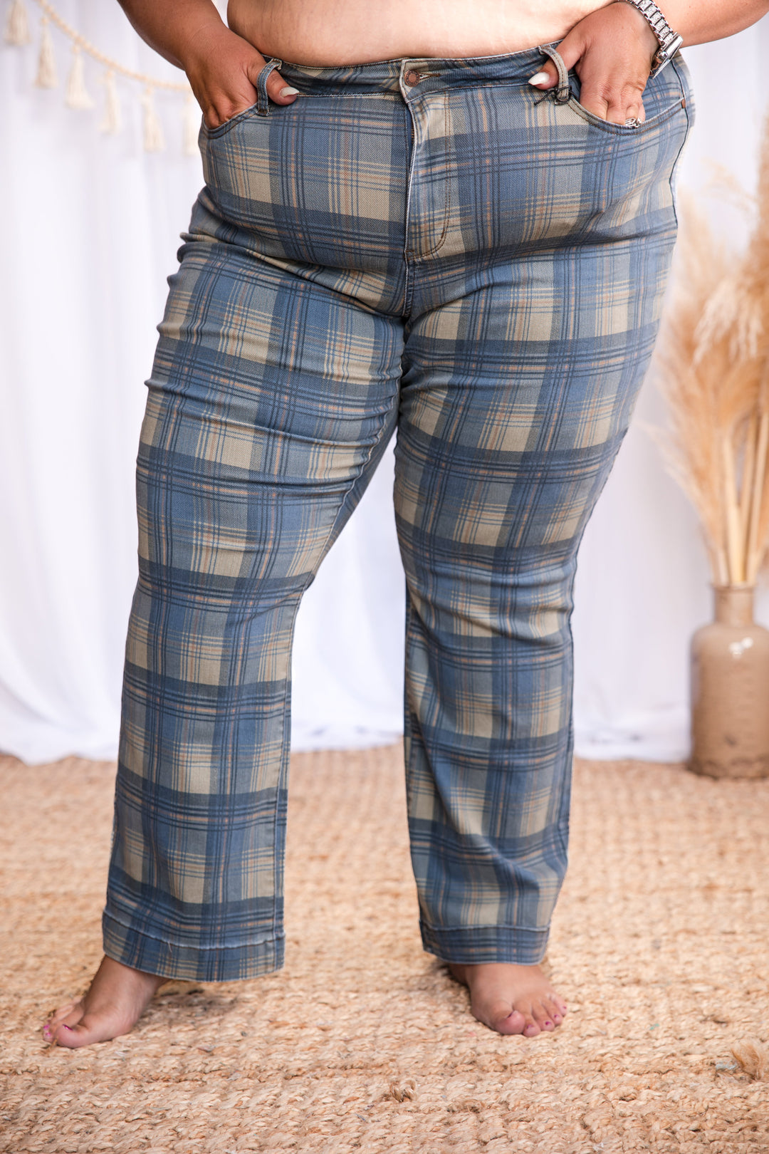 Perfectly Plaid - Judy Blue Straight Leg