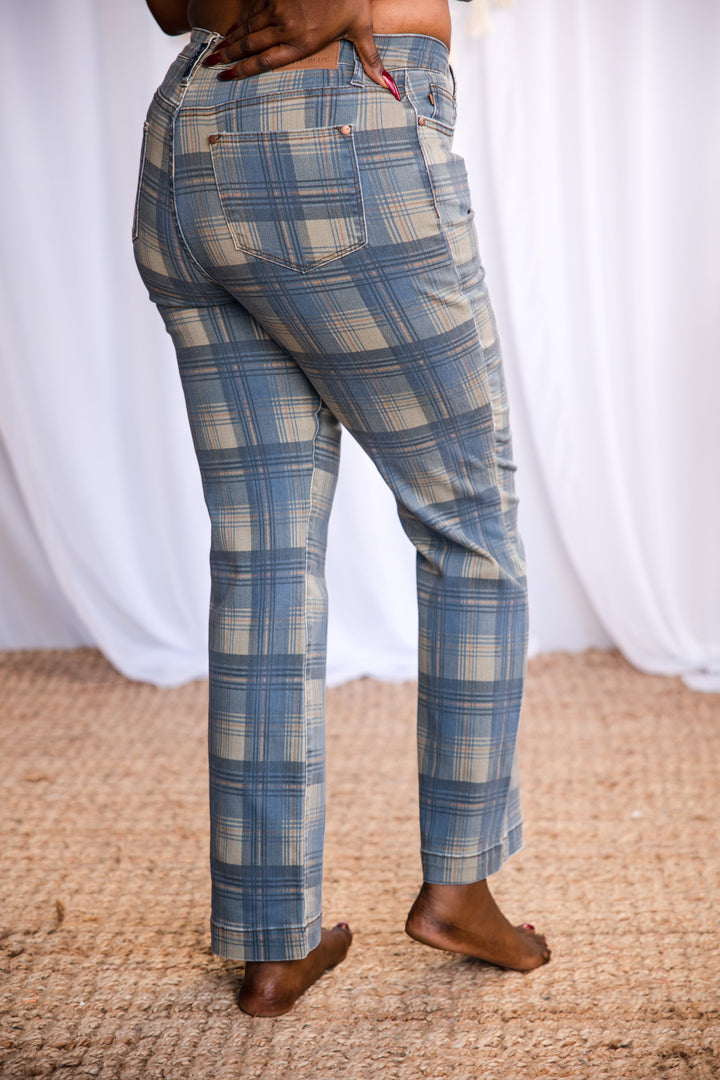 Perfectly Plaid - Judy Blue Straight Leg