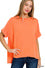 Pumpkin Pie Wide Fit Short Sleave Raised Rib Cuff Sleeve Raw Edge Top