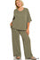 Dirty Olive Martini Cozy Ribbed Short Sleeve Set