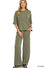 Dirty Olive Martini Cozy Ribbed Short Sleeve Set
