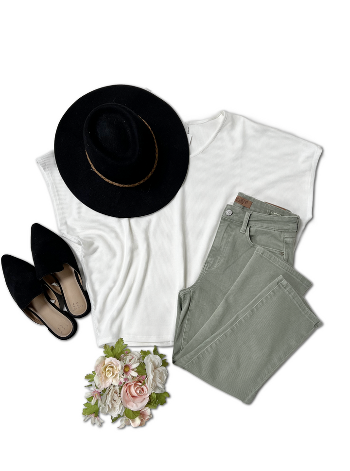 On the Coast Mid Rise Sage Capri by Judy Blue