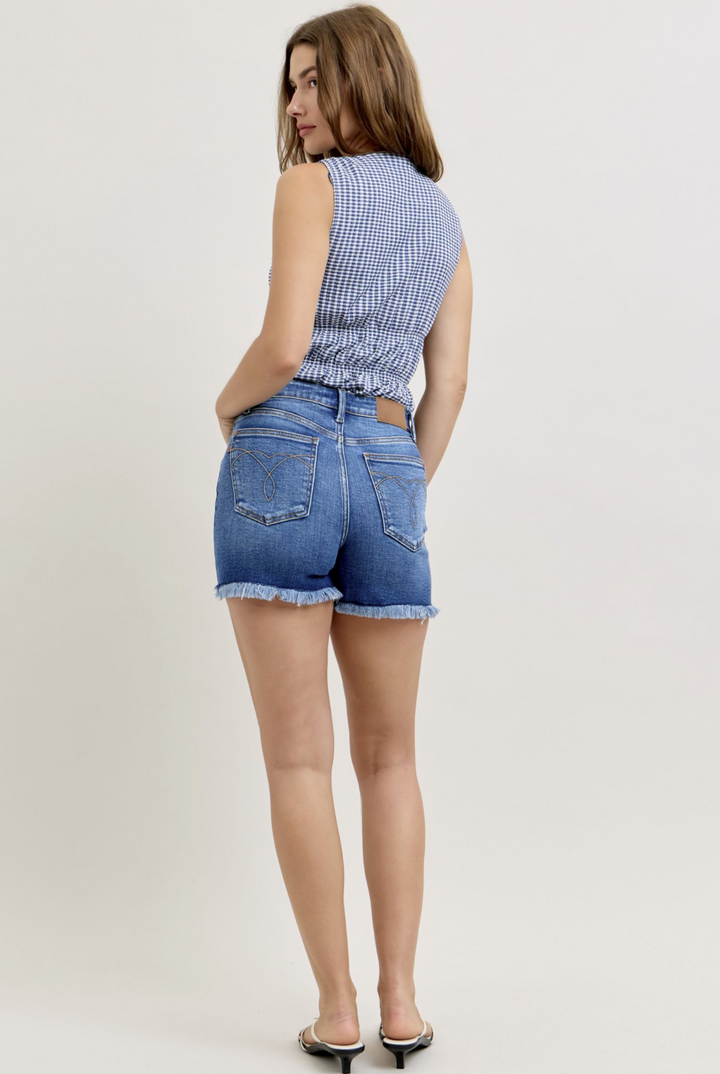 Juno High Rise Slim Frayed Short By Judy Blue