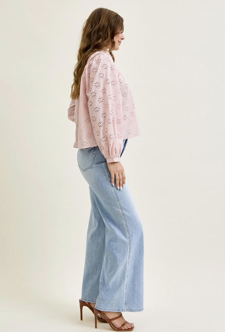 Tessa Tummy Control Retro Wide Leg Jeans by Judy Blue