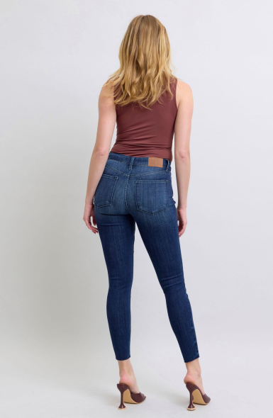 Julie Medium Rise Dark Wash Skinny Jeans by Judy Blue