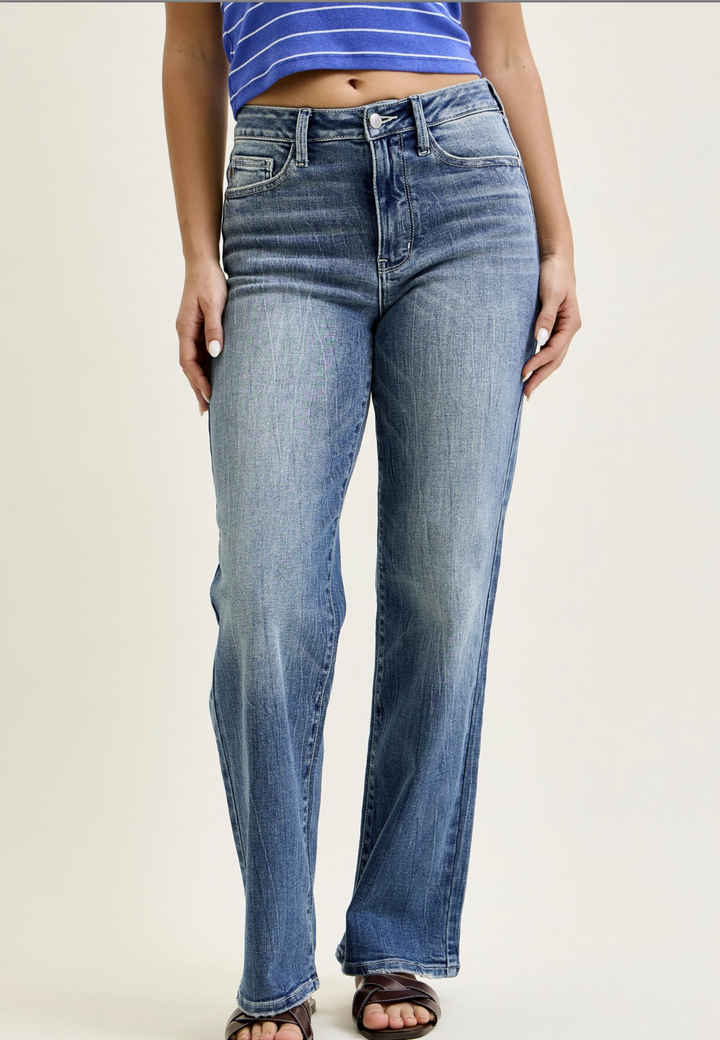 Mila Medium Rise Straight Jeans by Judy Blue