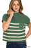 The Country Club Striped Knit Box Fit Top In Green