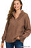Brown Two Tone Half Zip Sweater