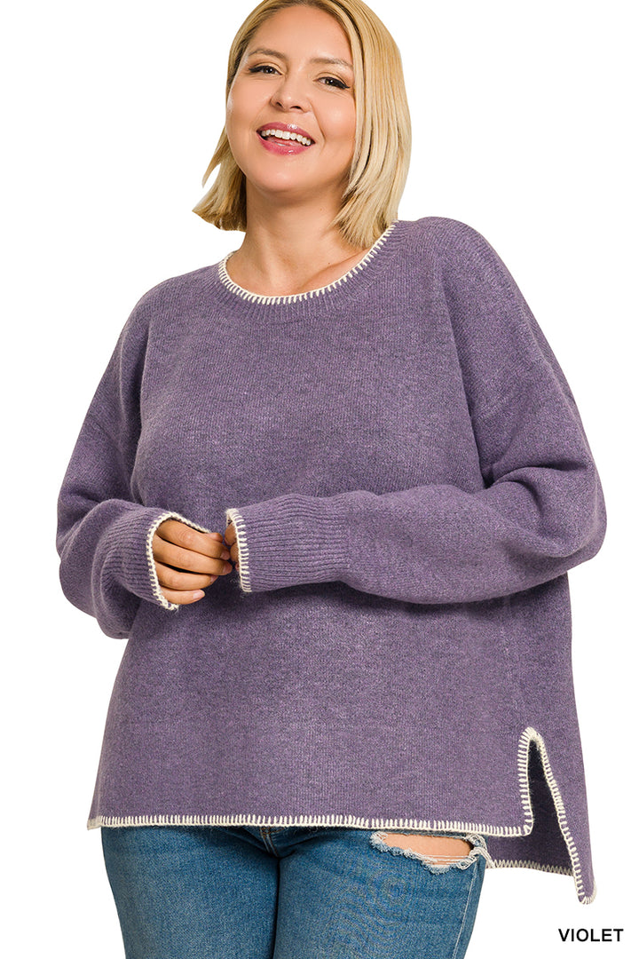 Wool Blend Hi-Low Sweater-VLT