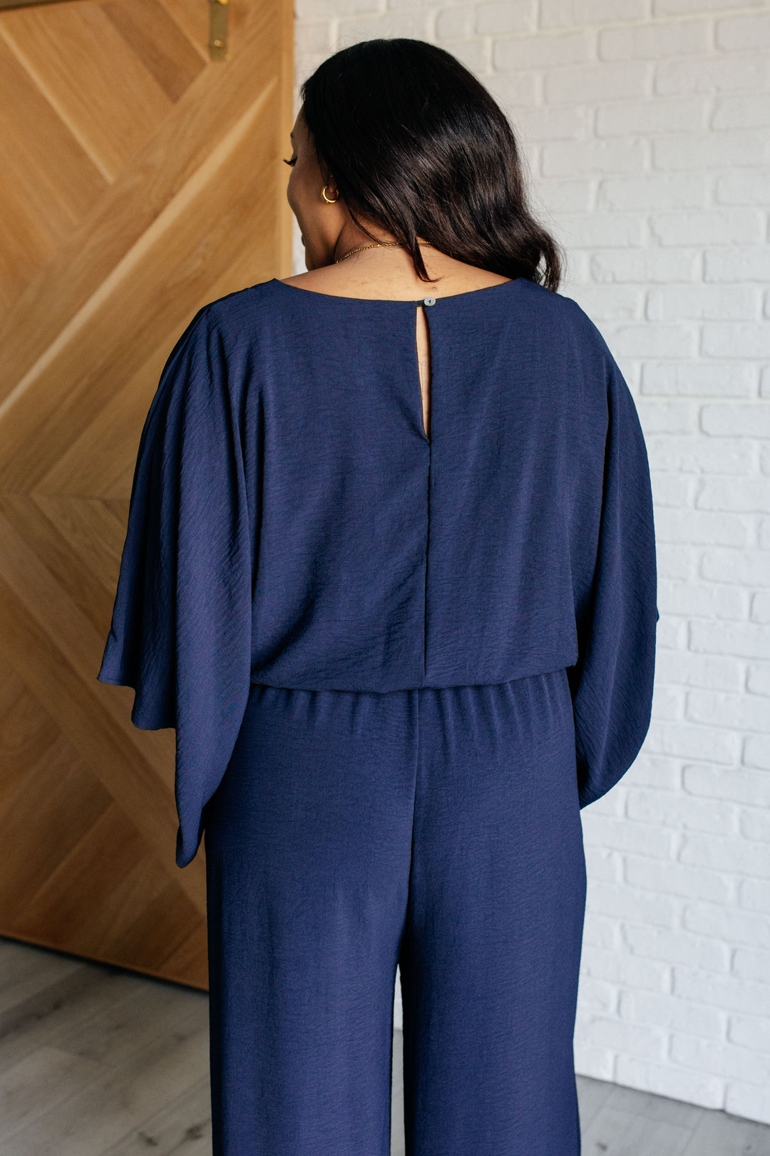 Up to Something Wide Leg Jumpsuit in Navy