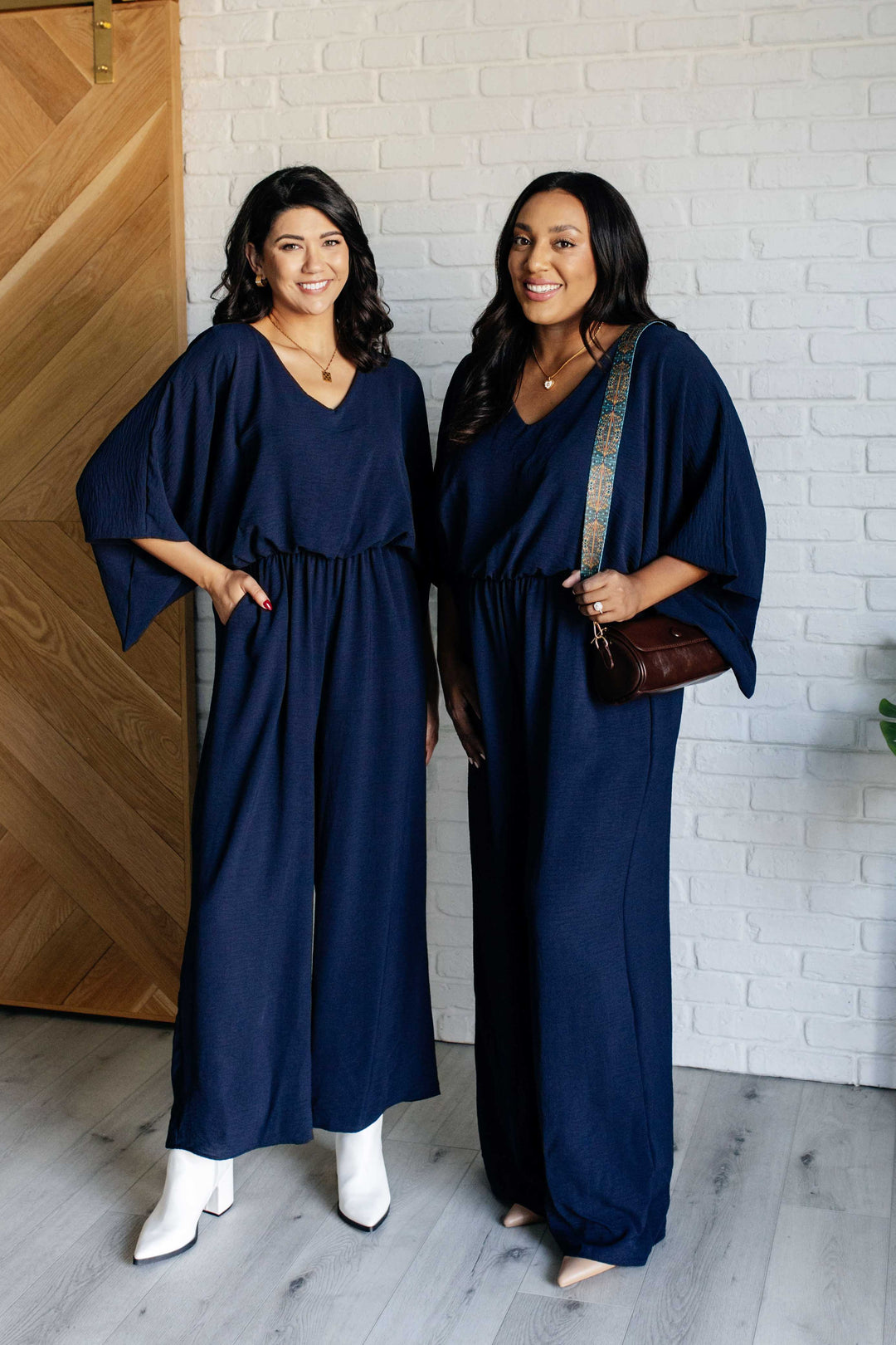 Up to Something Wide Leg Jumpsuit in Navy