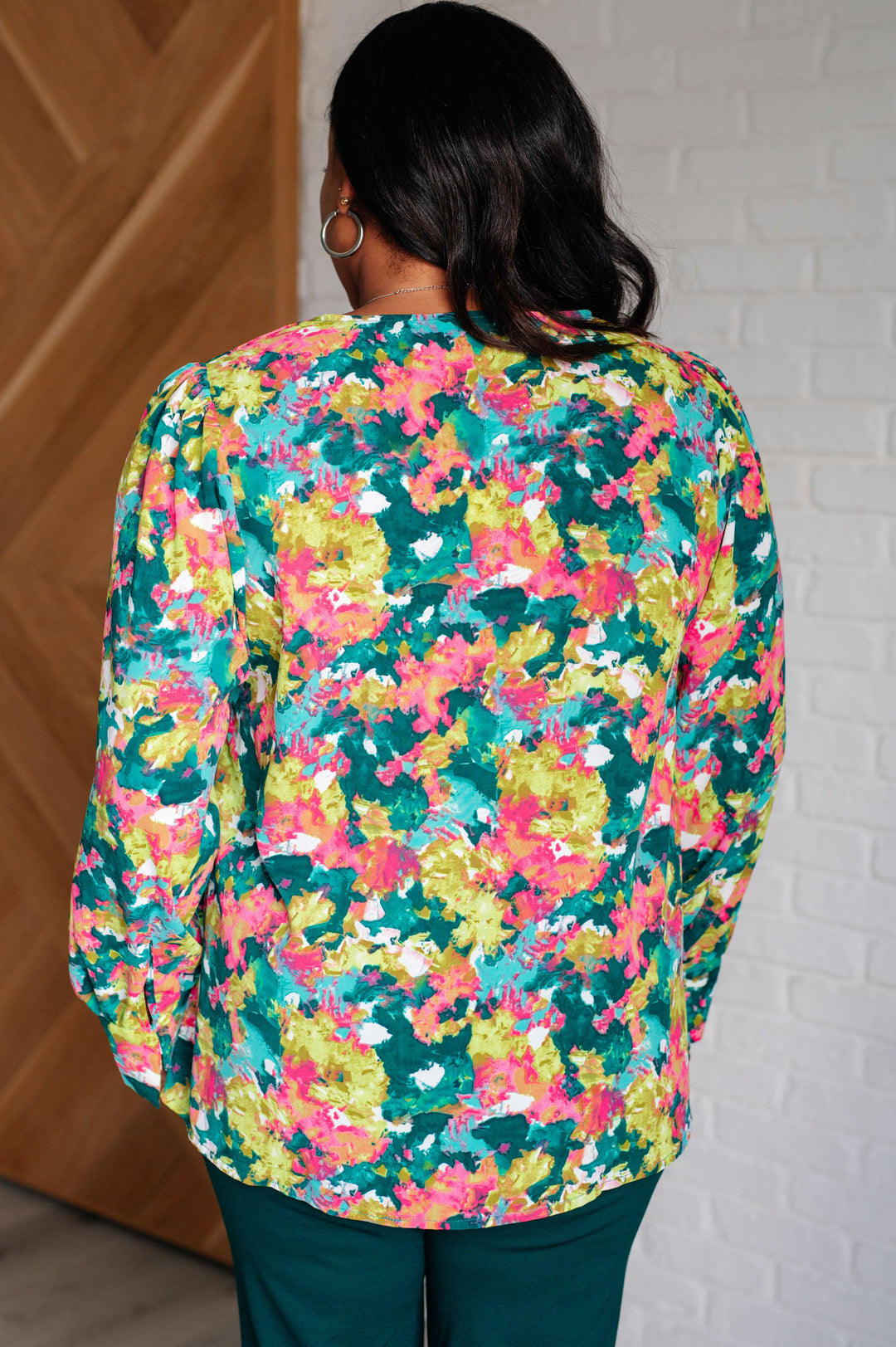 On My Time Blouse with Floral Design