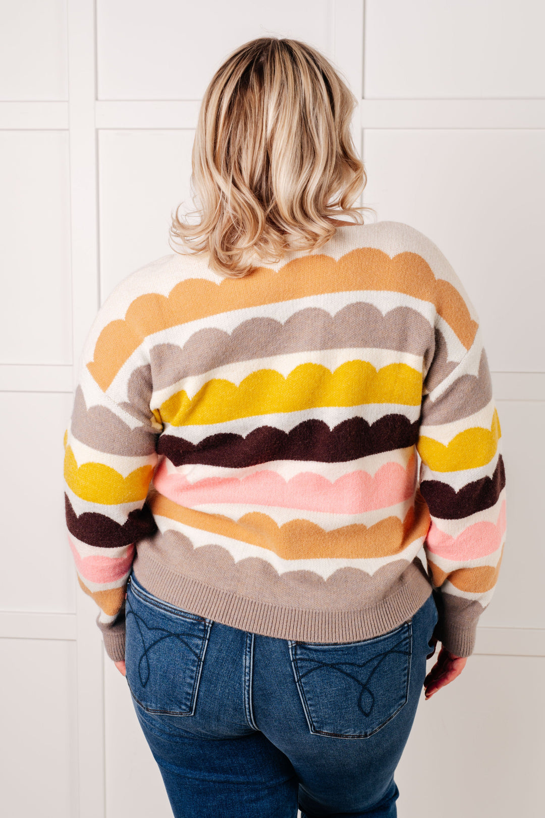 Wave After Wave Striped Sweater in Cream