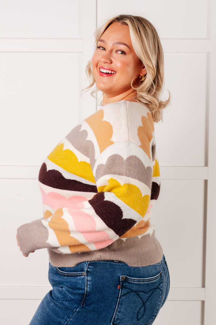 Wave After Wave Striped Sweater in Cream