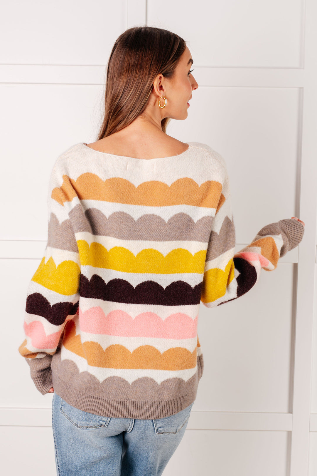 Wave After Wave Striped Sweater in Cream