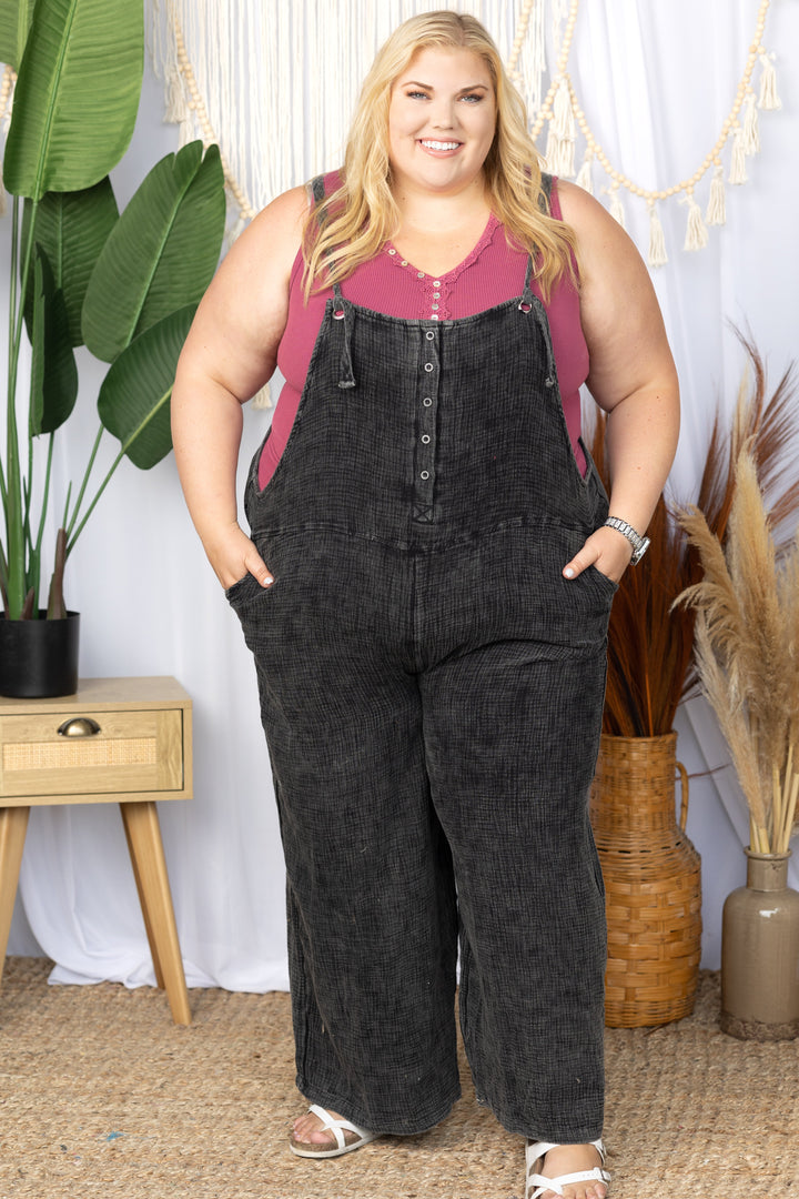 We're Jammin' Mineral Washed Overalls