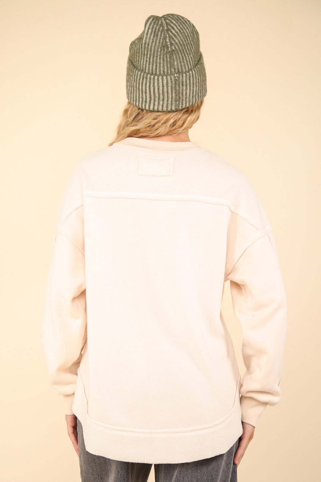 Feeling the Best French Terry Oversized Pullover in Cream